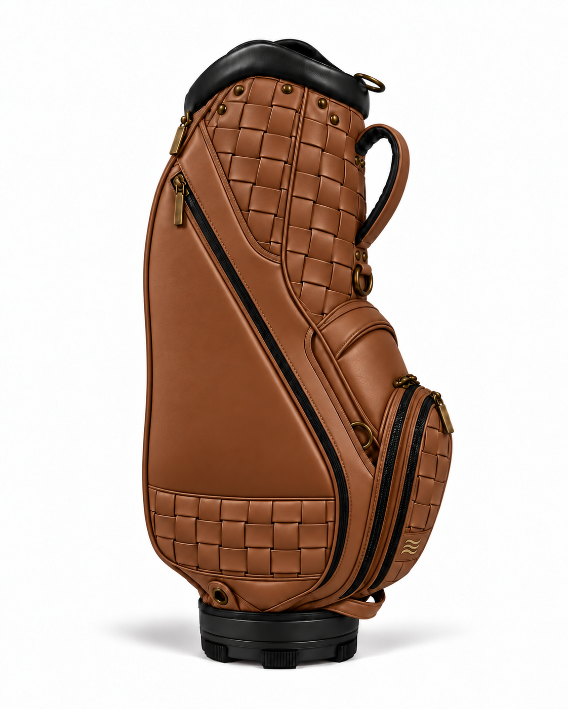 ORKAI™ Tourer woven leather golf bag in Cognac, Right Side view