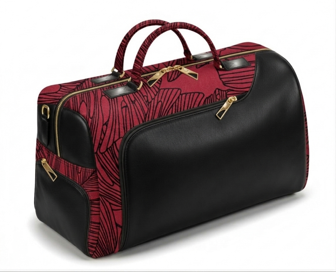 Monstera Duffle · Burgundy / Noir