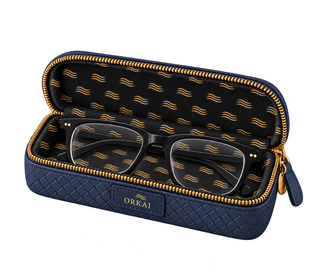 The Spectacle Case — Estate Blue, Open