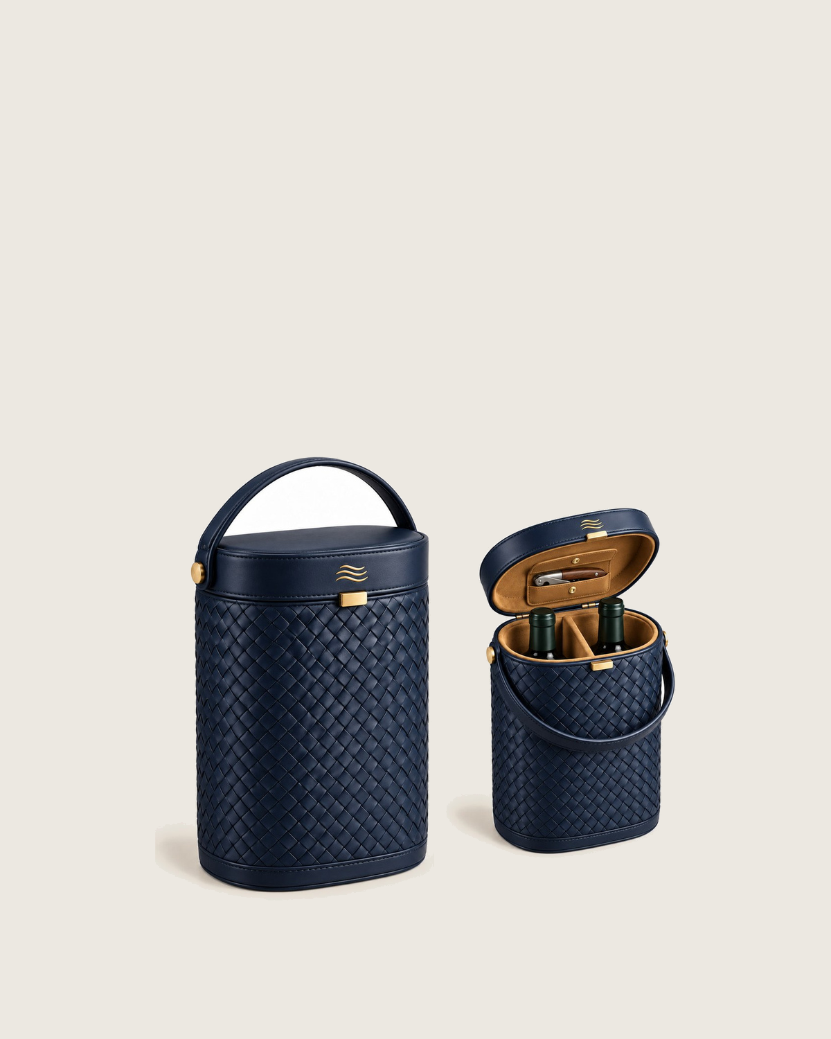 Double Wine Trunk — Estate Blue — Front