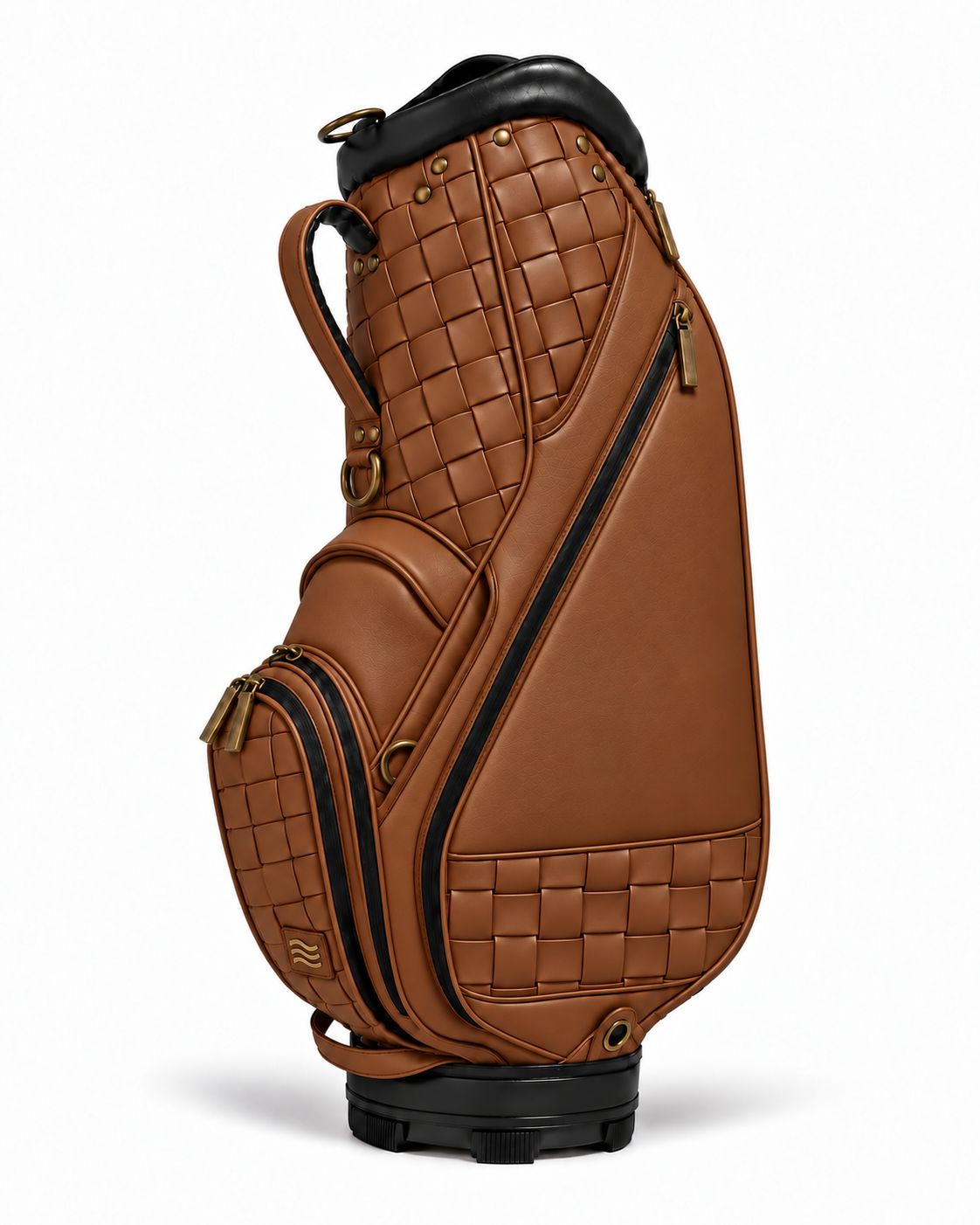 ORKAI™ Tourer woven leather golf bag in Cognac, Right Side view