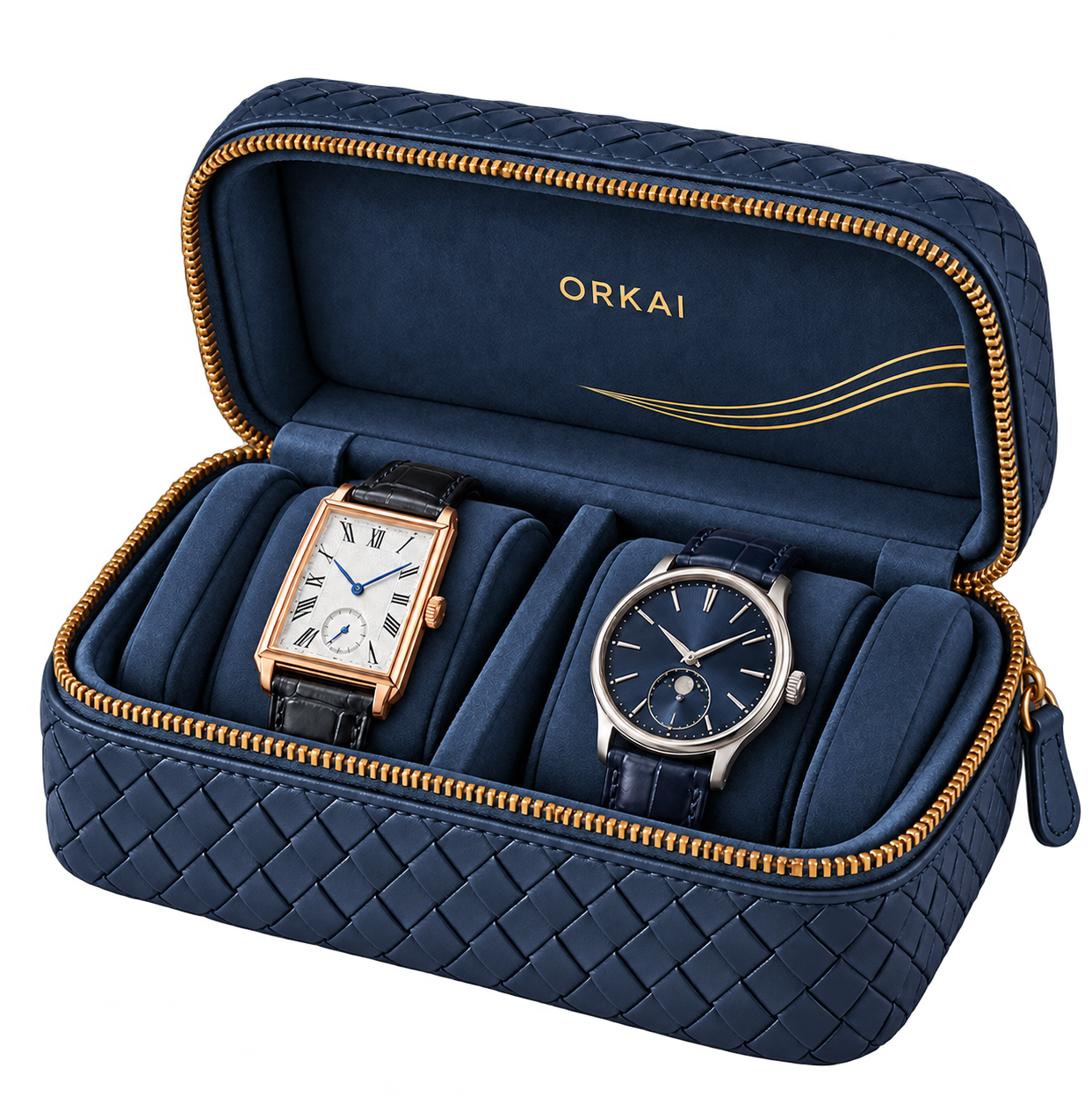 Time Piece Holder — Estate Blue, Open