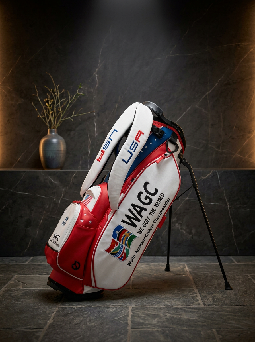 Team USA WAGC stand bag in red, white and blue with national crest