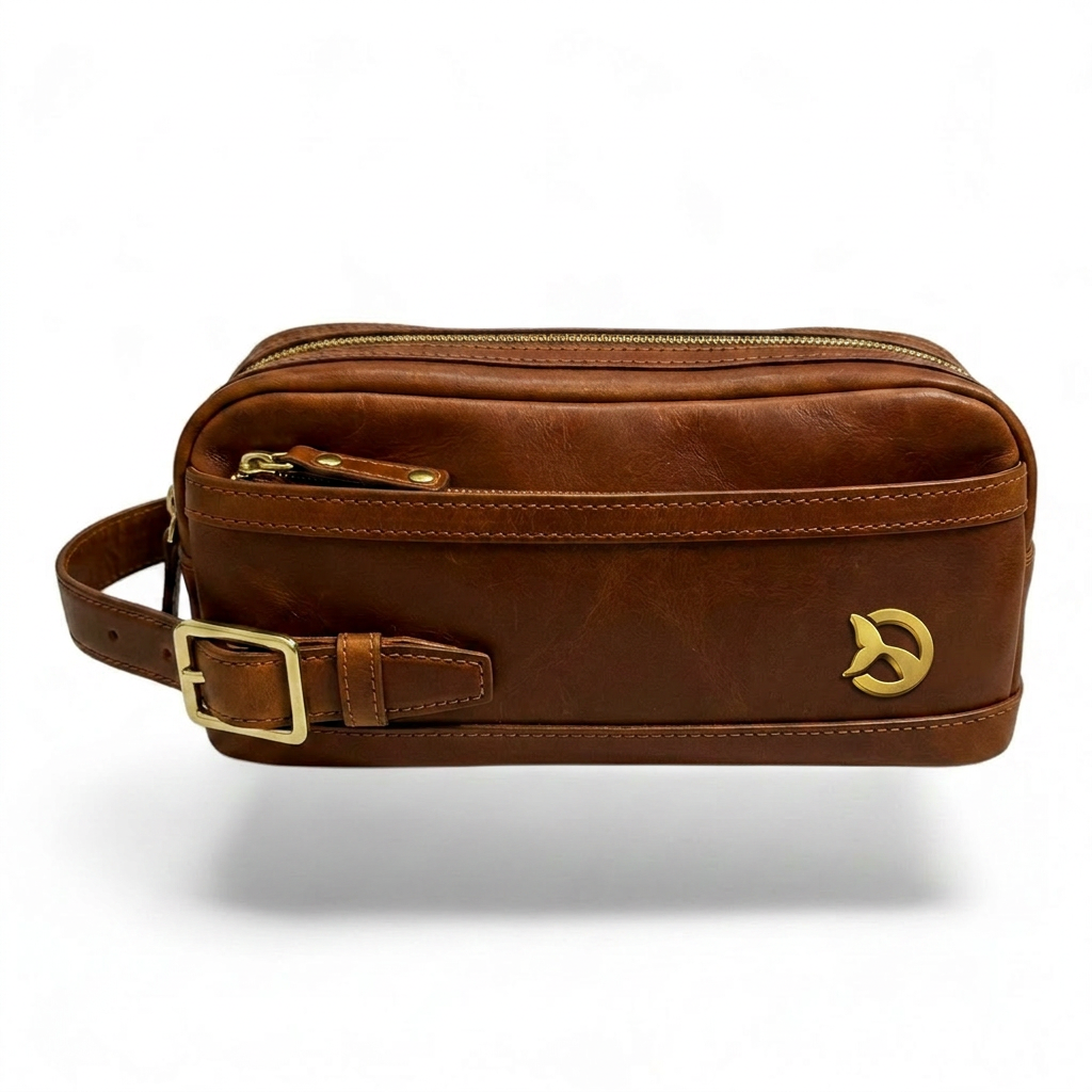 ORKAI Travel Pouch in Classic Camel leather