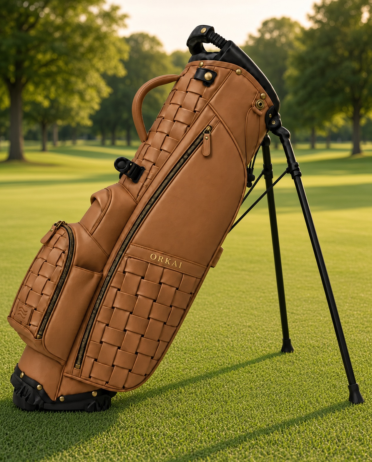 The Caddie on the grass before the round.