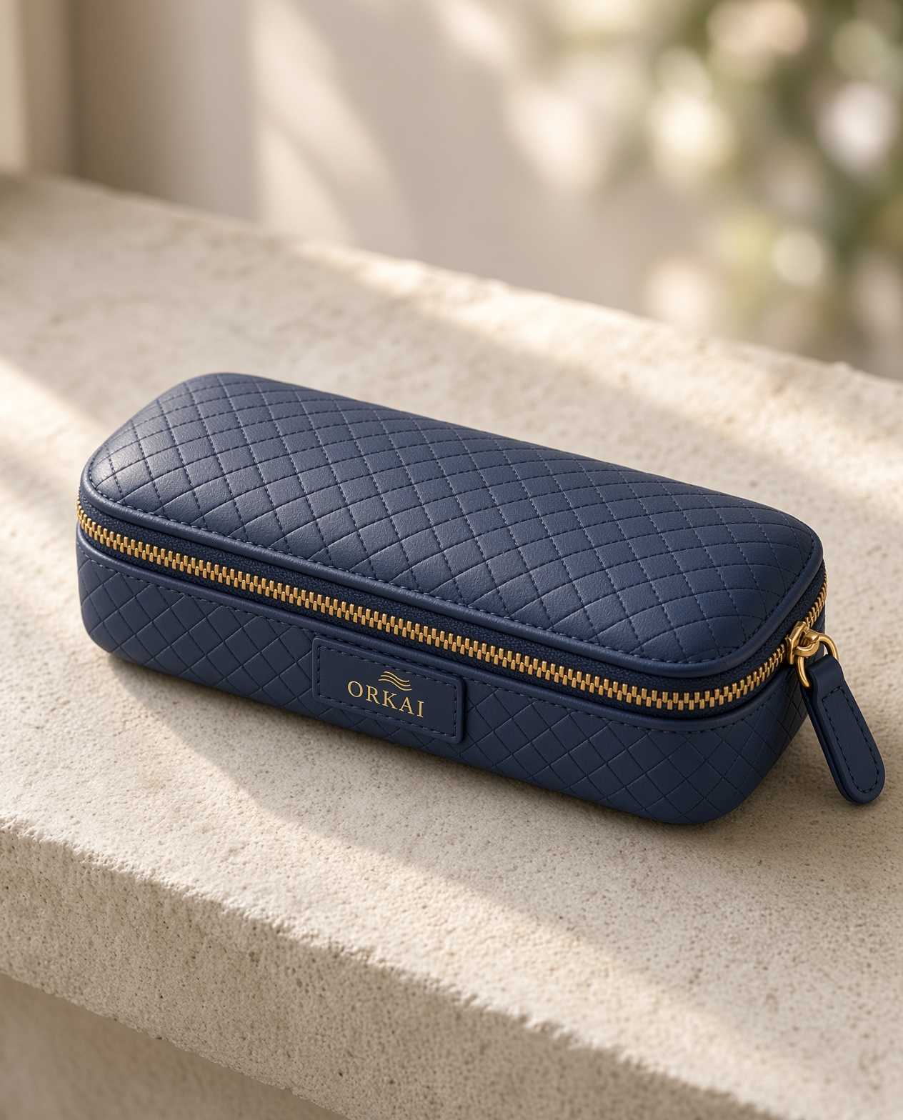 The spectacle case on a stone sill.